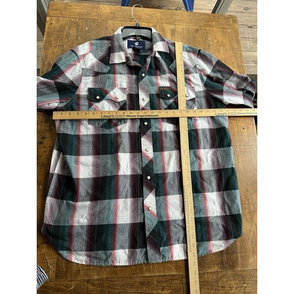 Rocawear Long Sleeved Red & Green Plaid Men’s Shirt Size XL Cotton Blend - Picture 4 of 5